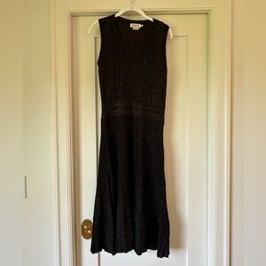 Molly Bracken Black Sparkle Midi Sweater Dress